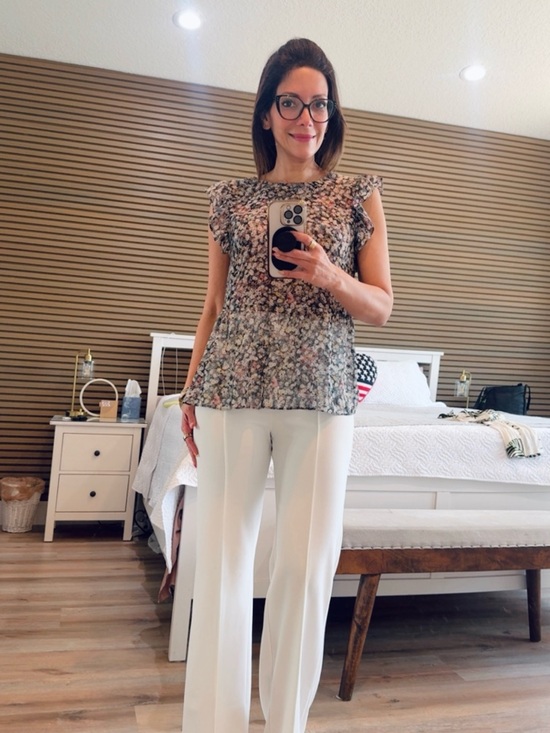 Mango Tops - Mango Floral Cap-Sleeve Multicolor Blouse